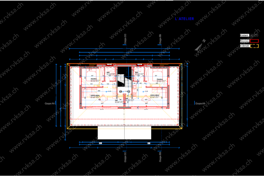 Appartement de 2 pièces, 32.8 m2, à Neuchâtel Appartement de 2 pièces, 32.8 m2, à Neuchâtel - Plan objet locatif