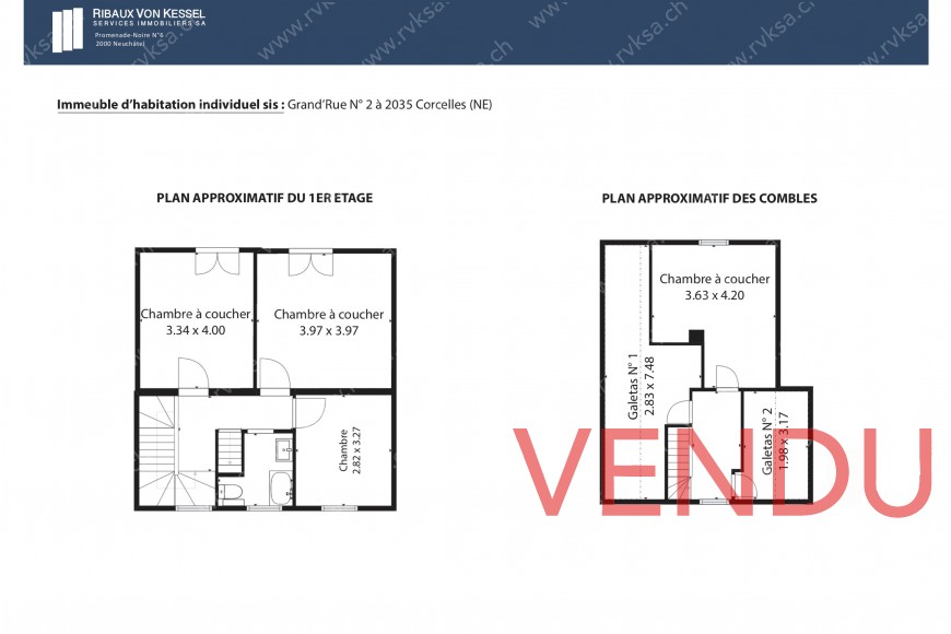 Plans des 1er et Combles