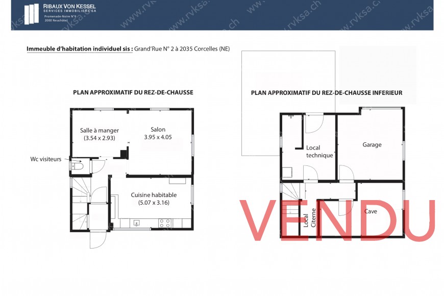 Plans des Rez et Rez inférieur